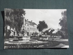 Képeslap,Nagykanizsa,múzeum,park,szökőkút látkép,részlet, 1956-