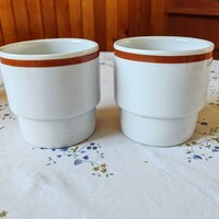 Alföldi porcelán barna csíkos menza bögre, pohár