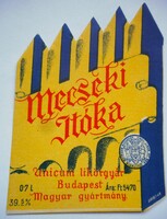 Mecseki itóka italcímkéje (Unicum Likőrgyár)