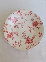 Churchill Vintage Prints feher-piros viragos porcelan tanyerszett