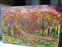 JÁK PÉTER 2025 o/v 66X45 cm " KORA ESTI PARK"