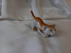 Polonne orosz/ukrán porcelán tigris figurális szobor