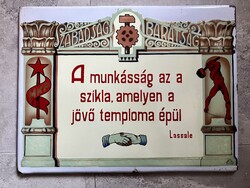 Lampart MKP Magyar Kommunista párt zománc tábla 1946