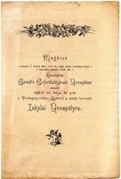 Meghívó:  Budapesti, Állami elemi polgári iskolai tanítóképző-intézet...1896.