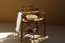 Antik játék Kothgassner / Thonet jellegű szecessziós nagy bambusz baba bababútor bútor mosdóállvány