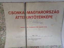 CSONKA-MAGYARORSZÁG TÉRKÉP 1940 - KATONAI TÉRKÉP - M. KIR. HONVÉD TÉRKÉPÉSZETI INTÉZET