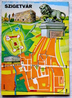 Retro térképes képeslap -   Szigetvár