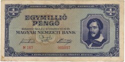 Egymillió 1000000 pengő 1945 3. Alacsony sorszám "005857"