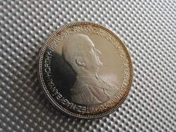 1930 jelöletlen Artex Horthy ezüst 5 Pengő UNC verdefényes PP csak 2000 db Ritka! R!
