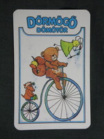 Kártyanaptár,Dörmögő Dömötör ifjúsági újság magazin,grafika rajzos,medve,1989   (9)