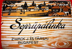 Antik  - ZWACK  J. és Társai - SEPRŰPÁLINKA címke - ÁLLAPOT a képek szerint