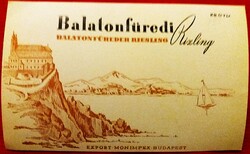 RÉGI - BALATONFÜRED - RIZLING boros 0,7 L italos címke GYŰJTŐI ÁLLAPOT a képek szerint