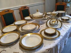 Különleges alkalmakra tűzi aranyozott Empire Karlsbad antik étkészlet