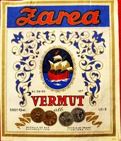 RÉGI - JUGOSZLÁV - ZAREA VERMOUTH vermut címke - ÁLLAPOT a képek szerint
