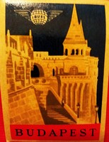 RETRO BUDAPEST - IBUSZ - HALÁSZBÁSTYA bőrönd címke matrica GYŰJTŐI ÁLLAPOT a képek szerint