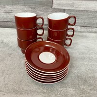 Hollóháza Hungary porcelán kávés csésze készlet