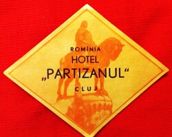 ANTIK HOTEL PARTIZÁN ROMÁNIA KOLOZSVÁR - bőrönd címke matrica GYŰJTŐI ÁLLAPOT a képek szerint