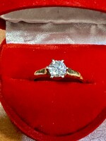 Gyémánt Gyűrű 0,70ct brill 14-arany  56 Méret