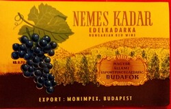 RÉGI - BUDAFOK - NEMES KADAR boros 0,7 L italos címke GYŰJTŐI ÁLLAPOT DARABRA a képek szerint