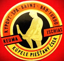 ANTIK PIESTANY - PÖSTYÉN Csehszlovák fürdő - bőrönd címke matrica GYŰJTŐI ÁLLAPOT a képek szerint