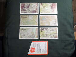 Kártyanaptár,6 db + tok,MN,A Magyar Néphadsereg tanintézetei sor,katonai térképek,1990   (9)