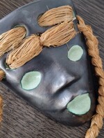 Hungarian Artistic Ceramic Wall Art with Hanging Plant Holder