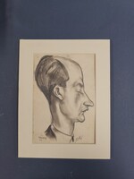 Caricature, graphite-paper