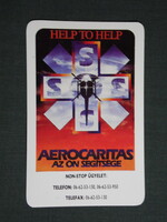 Kártyanaptár,Aerocaritas,Mentő helikopter,Budapest ,1991   (9)