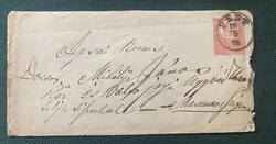 Díjjegyes levélboríték 1871 Apsai Mihályi János