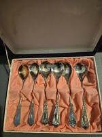 1954 Retró Szovjetunió 875 sterling ezüst - kávéskanál 6 darabos készlet