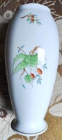 Herendi csipkebogyó mintás porcelán váza 23 cm magas