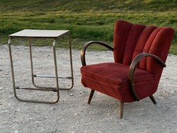 Art deco bauhaus stílusú csővázas vintage polc, média állvány, lerakó, HALABALA tervezés