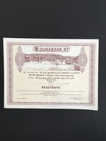 DUNABANK Rt. Részvény 1989.