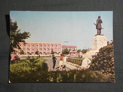 Képeslap,Orosháza,Kossuth szobor,tér,park,tanácsháza látkép,részlet, 1963-