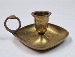 Régi réz sétáló gyertyatartó megkímélt állapotban 97 g. és 4,5 cm. magas