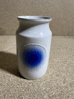Hollóházi porcelán váza, kék-fehér. 4243