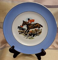 Lovas beagles porcelán tányér, angol vadász dísztányér 1 (M5486)