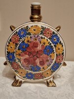 Extra gyönyörű, kézzel festett rózsás aranyozott porcelán kulacs