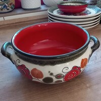 Tirol mintás majolika lál/kínálótál Schramberg  SMF, 23 cm átmérőjű