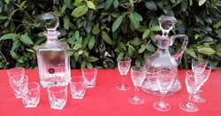 Crystal glass liqueur set. / Bottle - glass.