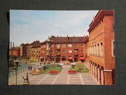 Képeslap,Oroszlány,Fürst Sándor utca látkép,részlet, 1973-