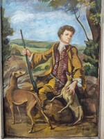 Vadász a puskával , festmény