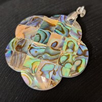 Ezüstözött  abalone medál  4 cm-es