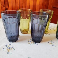 6 db vastag falú nehéz üveg üdítős pohár 13.5cm magas