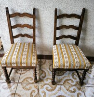 Faragott masszív tölgy székek pàrban kàrpitozott masszív neoreneszánsz koloniàl Ónémet jellegű.
