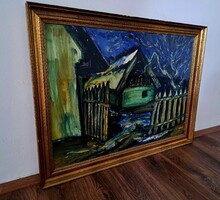 Tóvári Tóth István: Falusi ház 59x79