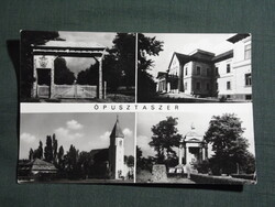 Képeslap,mozaik,Ópusztaszer,Nemzeti Történeti Emlékpark,templom,kastély látkép,részlet, 1976-