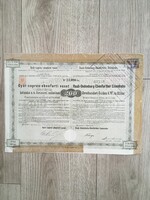 Győr-Sopron-Ebenfurti Vasút Részvény 200 ezüst Forint 1876.