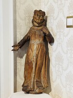 XVIII. századi barokk Szent Ferenc faszobor