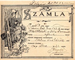 Kéményseprő-bárca, számla. 1909.
